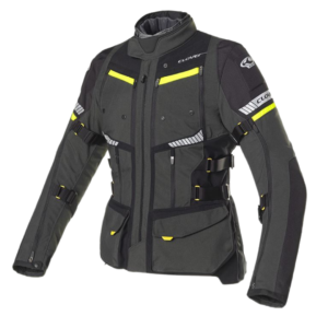 Chaqueta Clover GTS-4 WP Airbag Negra para moto, impermeable con tres capas y dispositivo airbag externo.