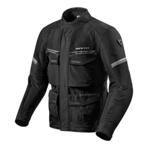 Chaqueta REV'IT Outback 3 Black Silver-Red con forro térmico e impermeable hydratex.