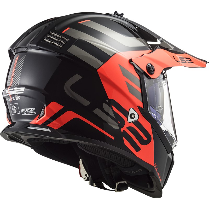 Casco Ls Mx Pioneer Evo Knight Titanium Orange Cascos Y