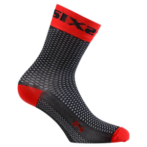 CALCETINES SIX2 SHORT LOGO BLACK/RED