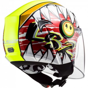 CASCO LS2 OF602 FUNNY CRUNCH HWITE H-V YELLOW